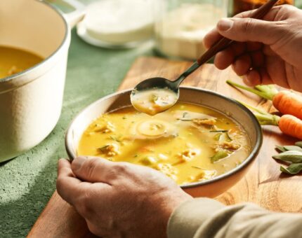 Sopa de verduras y dumplings